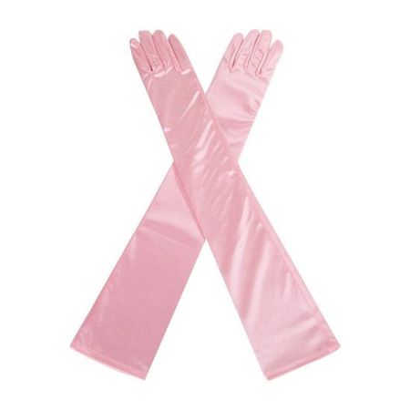 Gloves Pink Satin Long and Glamorous