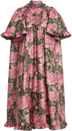 Paco Rabanne Floral-Print Satin Dress