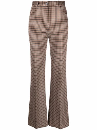 PINKO houndstooth-pattern high-rise trousers - FARFETCH