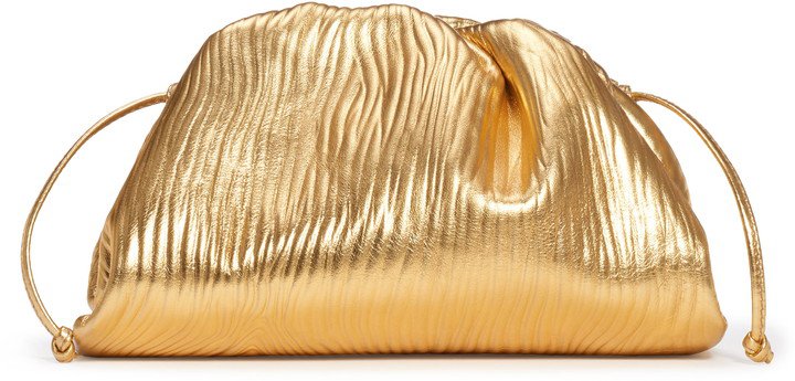 The Pouch 20 Bark Embossed Metallic Leather Clutch