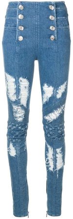 button-front skinny jeans