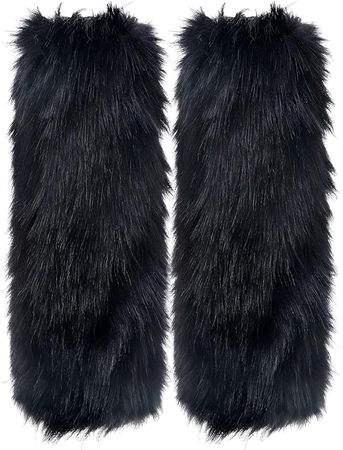 Zecmos womens Leg Warmers Faux Fur Fuzzy Long Cuff Cover Warm Furry Costume Shoes, Black, Medium at Amazon Women’s Clothing store