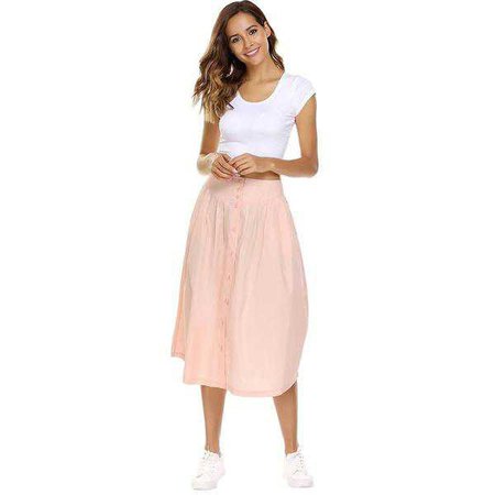 Casual Dresses | Shop Women's Black Pleated Casual Swing Dress at Fashiontage | 001b5d33-0-color-apricot-size-s