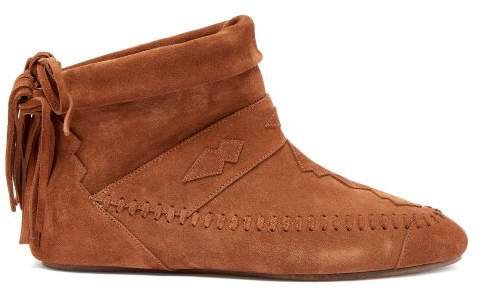 Nino Fringed Suede Ankle Boots - Womens - Tan