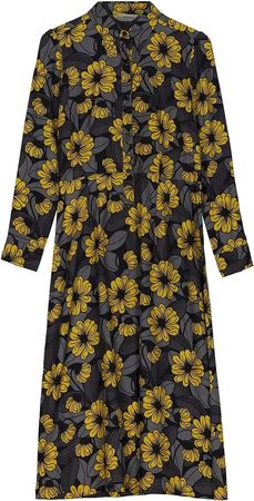 Regatta Womens Orla Kiely Long Sleeve Maxi Shirt Dress - Yellow - M/8 at Amazon Women’s Clothing store