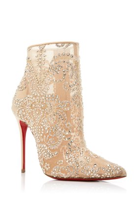 Exclusive Gipsy Embellished Mesh Ankle Boots by Christian Louboutin | Moda Operandi