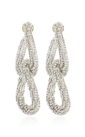 Crystal-Embellished Chain-Link Drop Earrings by Oscar de la Renta | Moda Operandi