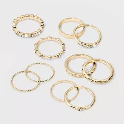Casted Metal Multi Ring Set 10pc - Wild Fable™ Gold : Target