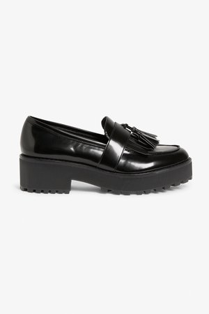 Chunky platform loafers - Black magic - Shoes - Monki SE