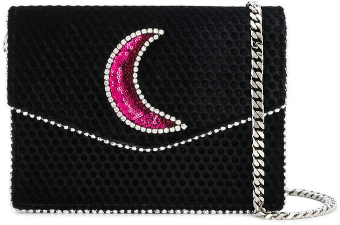 moon sequin embroidered crossbody