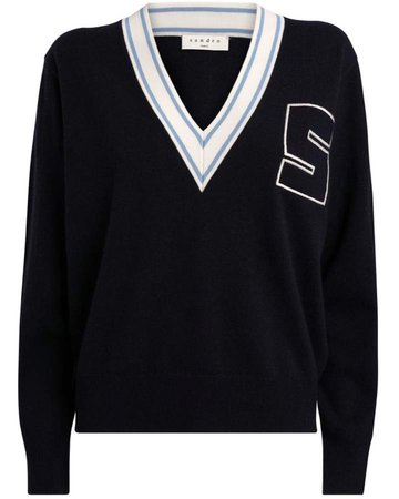 Sandro S initial varsity sweater