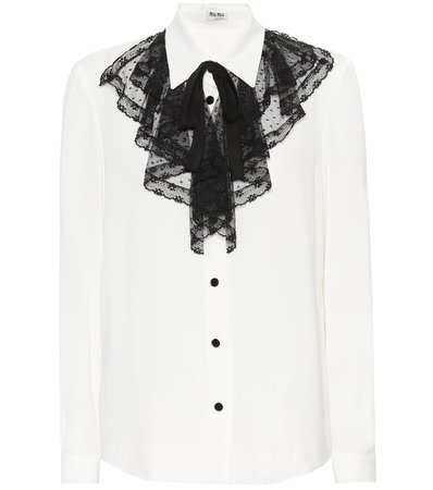 Lace-Trimmed Silk Shirt - Miu Miu | mytheresa.com