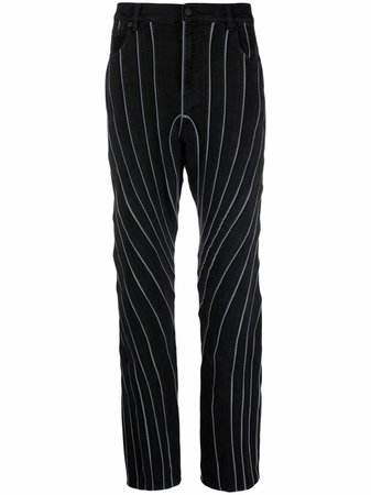Mugler Striped straight-leg Jeans - Farfetch