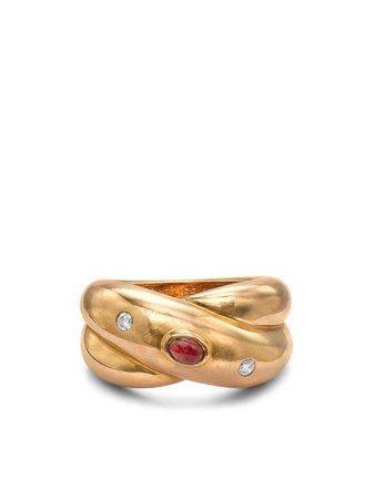 Cartier 1961 pre-owned 18kt Yellow Gold Gypsy three-stone Ring - Farfetch