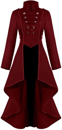 Amazon.com: Renaissance Steampunk Tailcoat Halloween Costumes for Women, Victorian Medieval Pirate Vampire Gothic Jacket Dress Viking Coats (XXXL, Red): Clothing