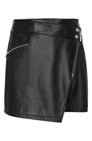 ANINE BING Sarah Zip Front Leather Miniskirt | Nordstrom