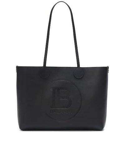 Logo leather tote