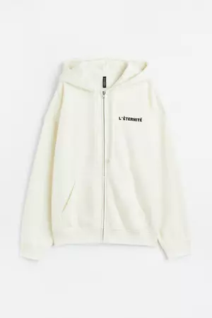Oversized Hooded Jacket - Cream/L'éternité - Ladies | H&M US
