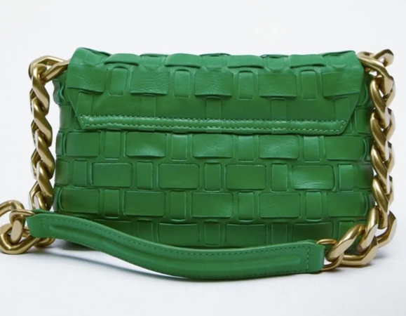 zara leather bag green