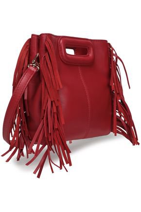 Fringed leather shoulder bag | MAJE | Sale up to 70% off | THE OUTNET