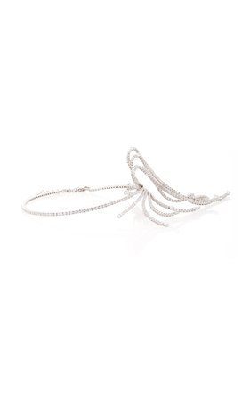 Yeprem Looped Coil 18K White And Diamond Choker Necklace
