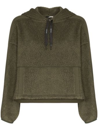 Shop green Holden cropped sherpa hoodie with Express Delivery - Farfetch