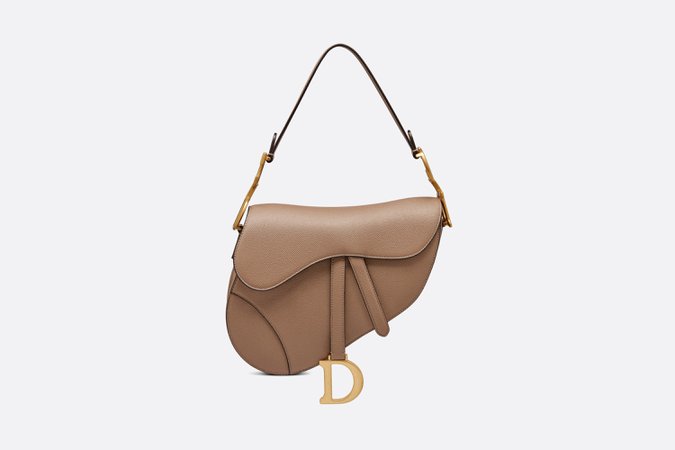 Saddle Bag Warm Taupe Grained Calfskin - Bags - Women's Fashion | DIOR