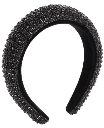 Black Rhinestone Padded Headband