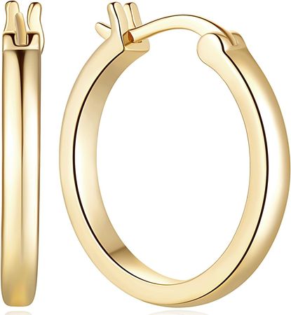 14K Gold Hoop Lightweight Earrings