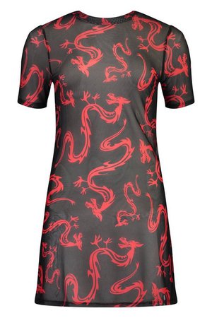 Disney Mulan Oversized Mesh T-shirt Dress | Boohoo UK