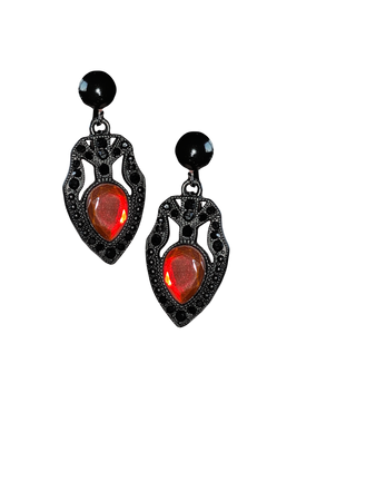 black and red vampy goth earrings