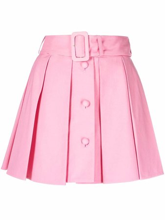 Patou belted pleated skirt