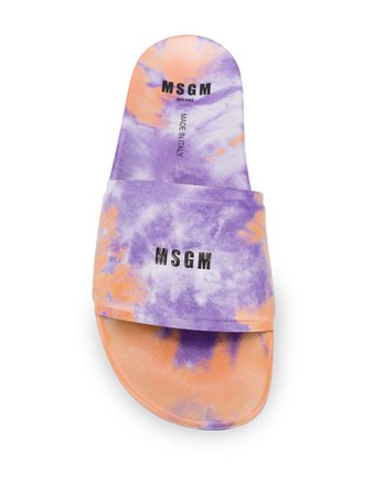 MSGM tie-dye Print Sliders - Farfetch