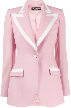 pink lined collar  blazer D&G