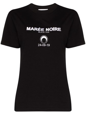Marine Serre Embroidered Logo T-shirt - Farfetch