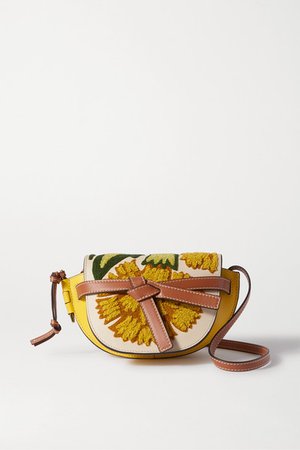 Loewe | Gate mini embroidered leather shoulder bag | NET-A-PORTER.COM