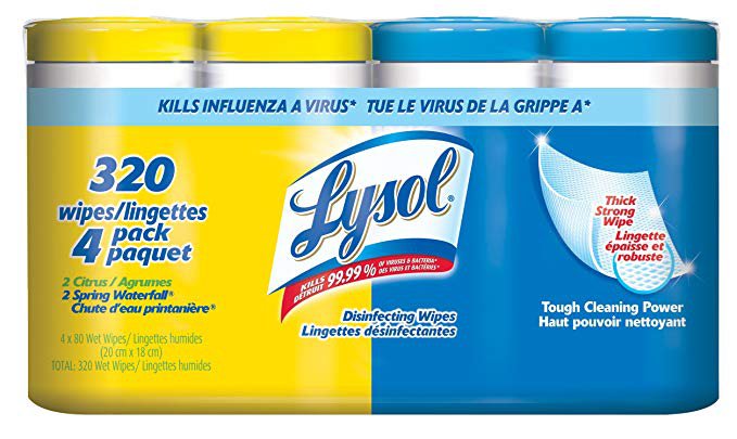 Lysol Disinfecting Surface Wipes, XL Pack (4x80 Count), Citrus/Spring Waterfall, 320 Count: Amazon.ca: Health & Personal Care