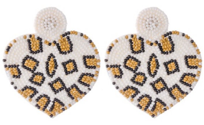 Beaded animal print earrings by Belle & Ten