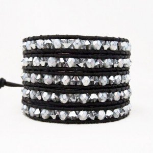 Swarovski Crystal Leather Wrap Bracelet