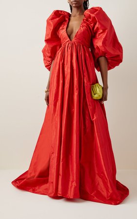 Puffed Sleeve Silk Taffeta Gown By Carolina Herrera | Moda Operandi