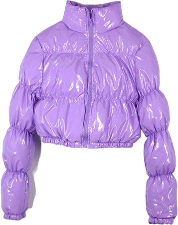 Amazon.com: Cropped Puffer Jacket Women Bubble Coat Puffy Parka Shiny Fashion Black Pink: Clothing