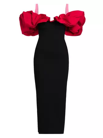 Shop Alexander McQueen Draped Ruffled Maxi Dress | Saks Fifth Avenue
