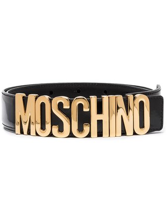 Moschino logo-plaque Buckled Belt - Farfetch