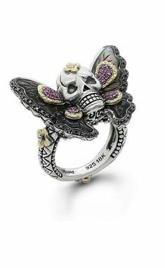 skull butterfly ring