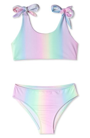 Stella Cove Pastel Rainbow Two-Piece Swimsuit (Toddler Girls, Big Girls & Little Girls) | Nordstrom