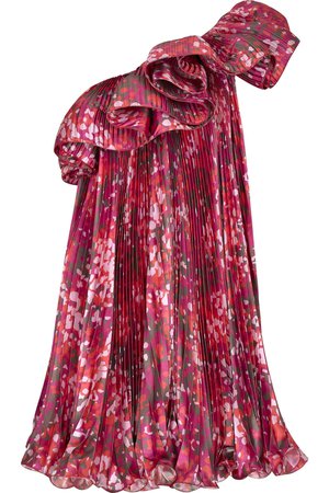 Stella McCartney | Printed plissé satin dress | NET-A-PORTER.COM