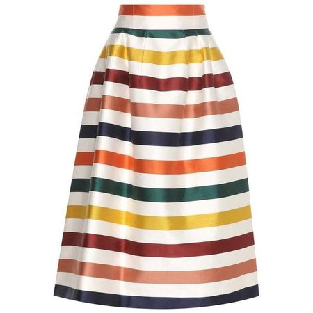 Carolina Herrera, Stripped Multi-color taffeta skirt
