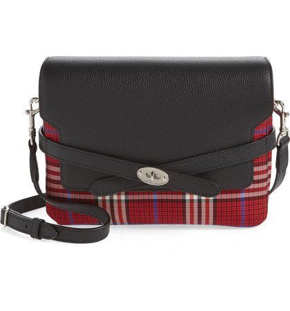 Mulberry Bayswater Leather & Plaid Crossbody Bag | Nordstrom