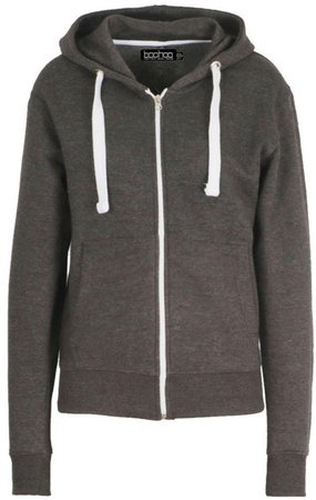 Boohoo - solid zip through hoodie