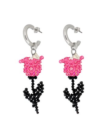 [SWINGSET] Seasonless Tulip Beads Earrings (Fuchsia Pink) – SellerWork